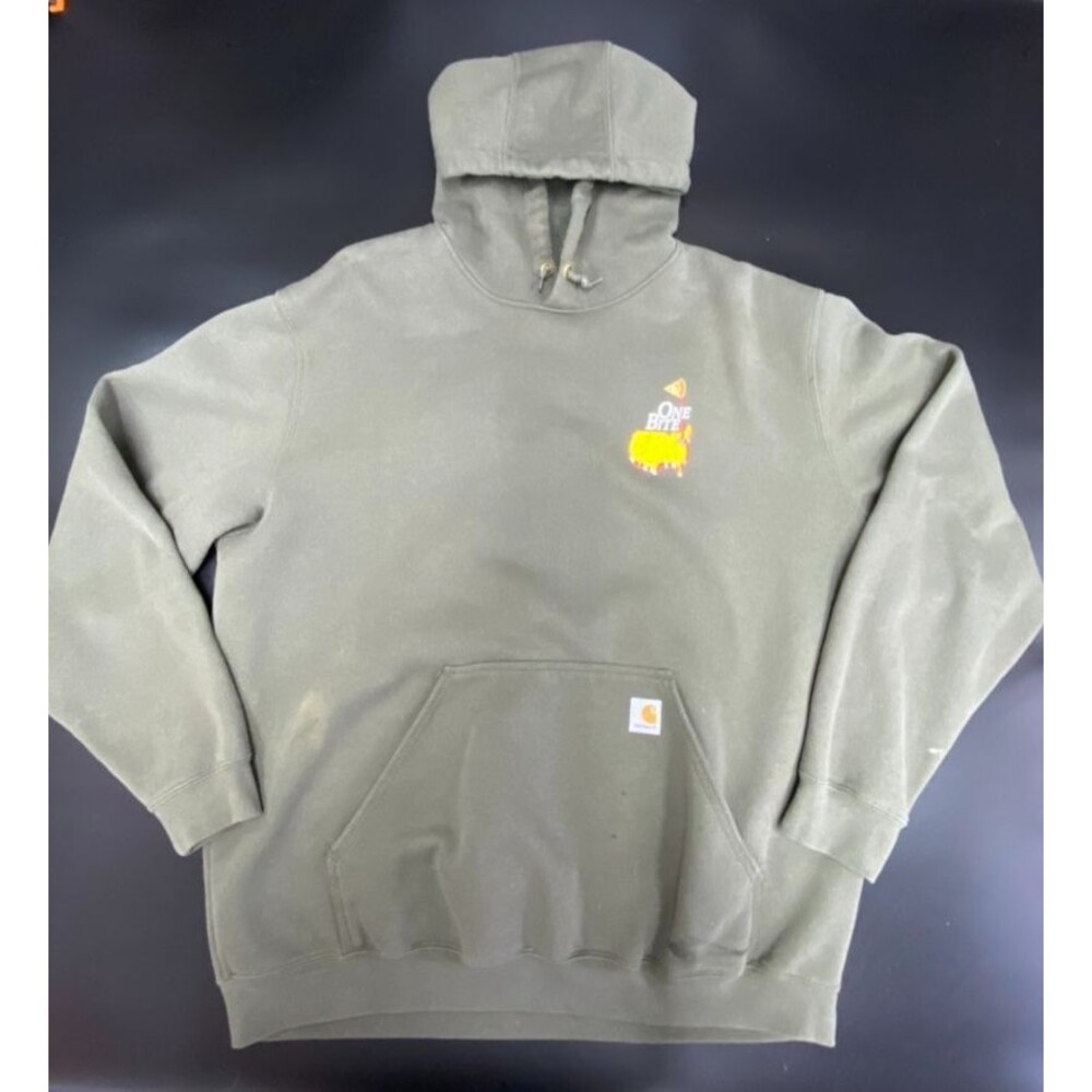 Carhartt K121 One Bite Hoodie Men's XL Olive Loose Fit Pizza Graphic TS0121-M